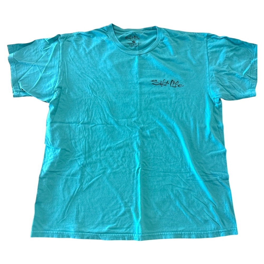 Salt Life Turquoise Nautical Graphic Tee mens Tshirt size large - Picture 2 of 4